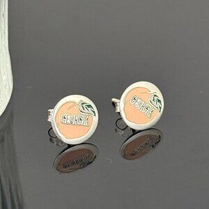 Georgia Peach Earrings S925 Sterling Silver Handmade Ear Stud
